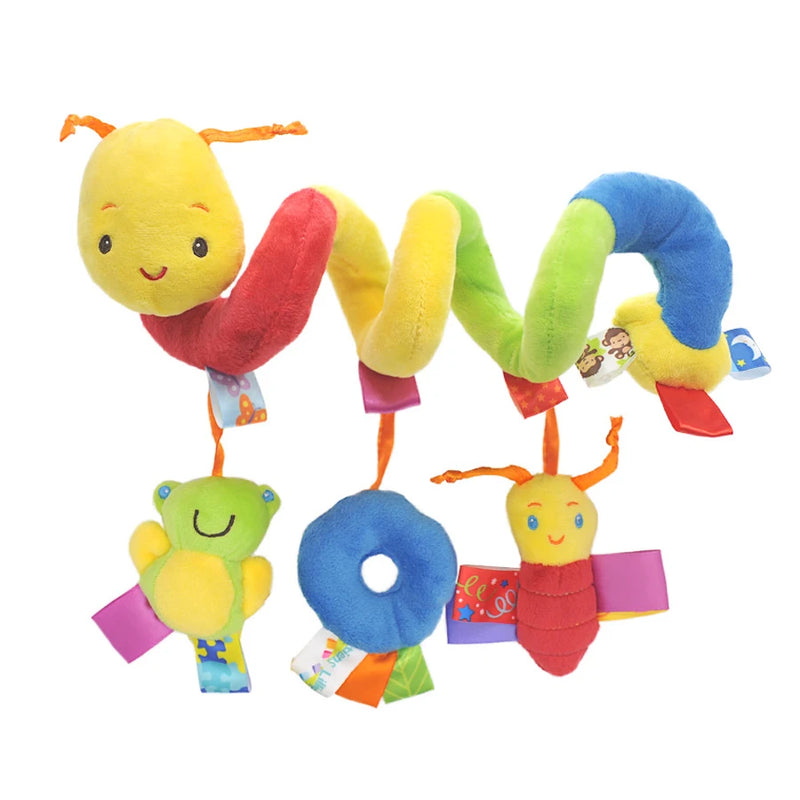 Spiral Stroller Toys Newborn Plush Hanging Baby Soft Rattle Sensory Toys Crib Mobile Bassinet for Babies Boys Girls Ideal Gifts