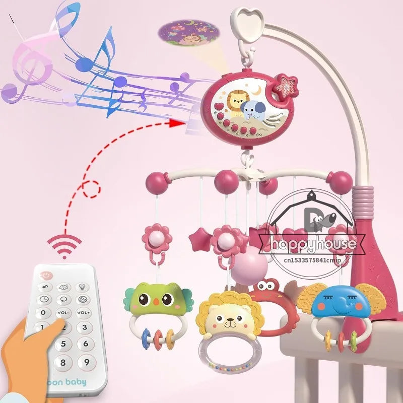 Musical Baby Crib Mobile with Lights Music Projection for Infants Remote Control Crib Toys for Newborn Baby Mobile for Crib Toys