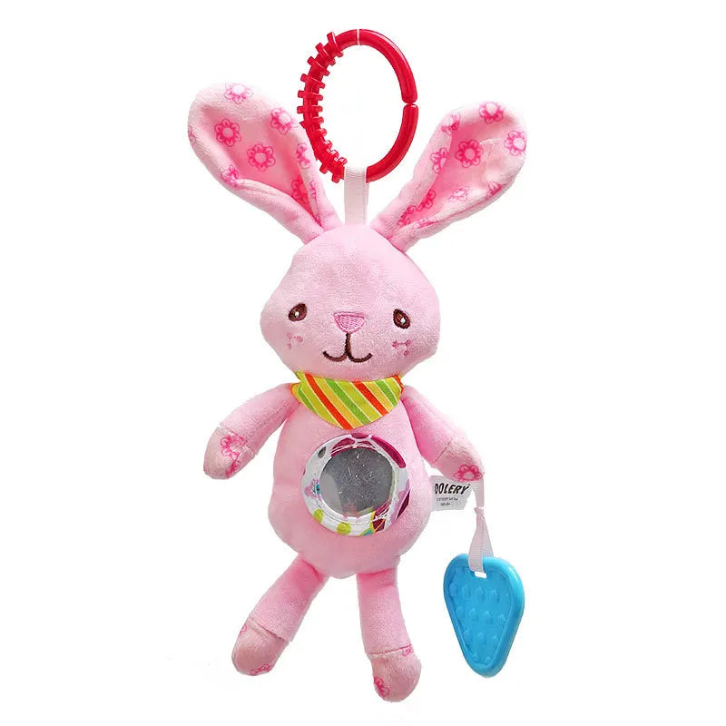 Baby Sensory Hanging Rattles Soft Learning Toy Plush Animals Stroller Infant Car Bed Crib with Teether for Bebe Babies Toddlers