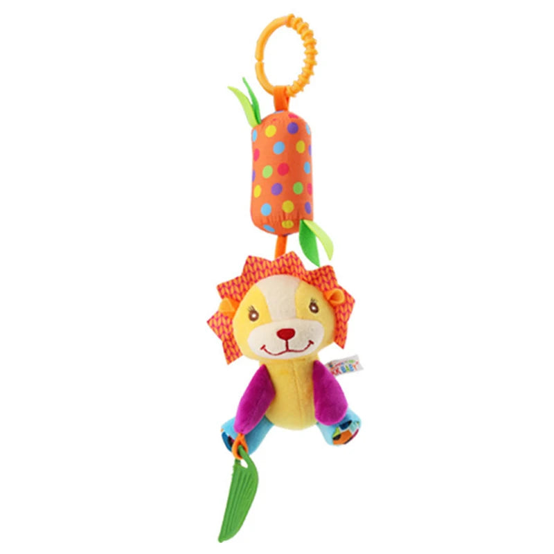 Baby Sensory Hanging Rattles Soft Learning Toy Plush Animals Stroller Infant Car Bed Crib with Teether for Bebe Babies Toddlers