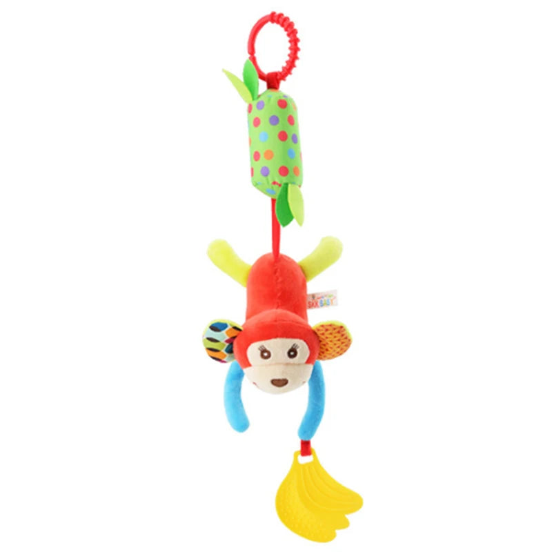 Baby Sensory Hanging Rattles Soft Learning Toy Plush Animals Stroller Infant Car Bed Crib with Teether for Bebe Babies Toddlers