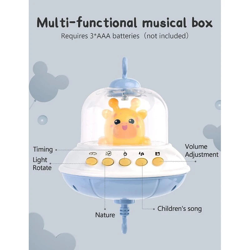 Musical Baby Crib Mobile with Lights Music Projection for Infants Remote Control Crib Toys for Newborn Baby Mobile for Crib Toys