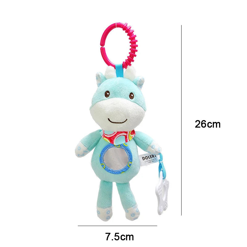 Baby Sensory Hanging Rattles Soft Learning Toy Plush Animals Stroller Infant Car Bed Crib with Teether for Bebe Babies Toddlers