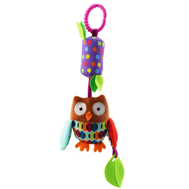 Baby Sensory Hanging Rattles Soft Learning Toy Plush Animals Stroller Infant Car Bed Crib with Teether for Bebe Babies Toddlers