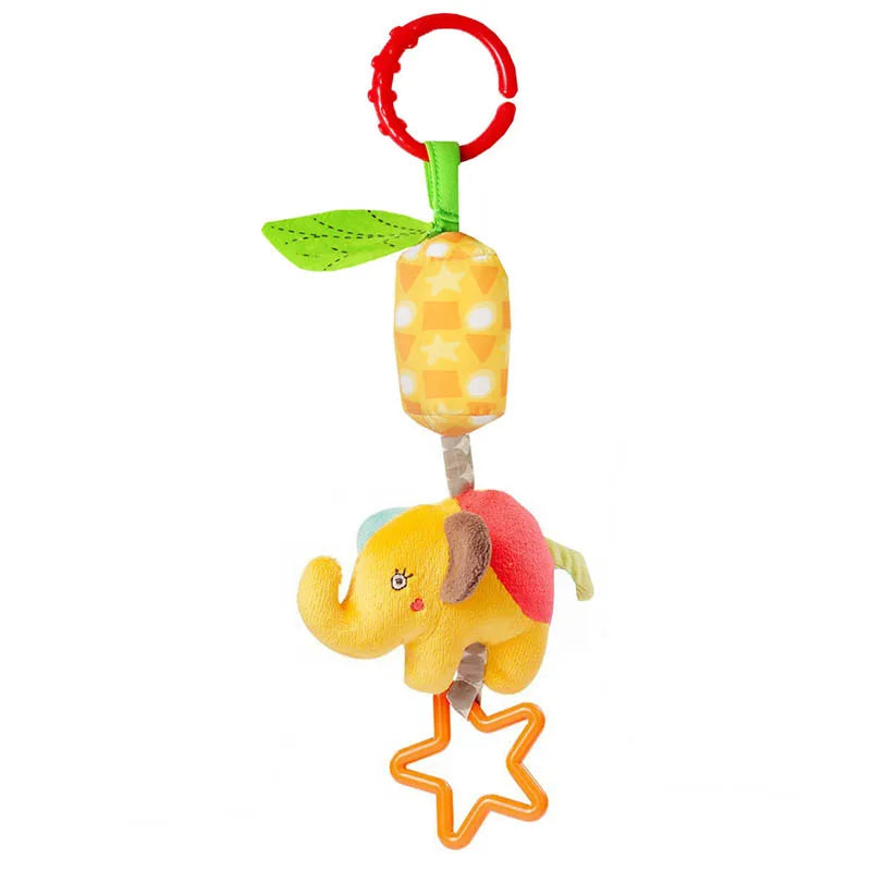 Baby Sensory Hanging Rattles Soft Learning Toy Plush Animals Stroller Infant Car Bed Crib with Teether for Bebe Babies Toddlers