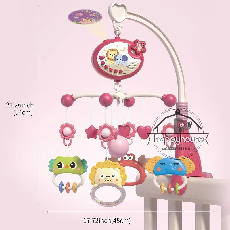 Musical Baby Crib Mobile with Lights Music Projection for Infants Remote Control Crib Toys for Newborn Baby Mobile for Crib Toys