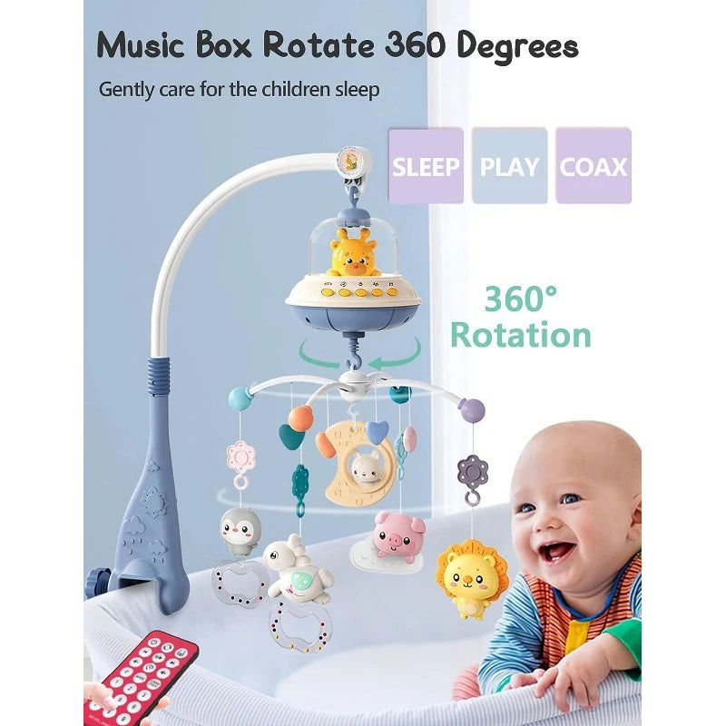 Musical Baby Crib Mobile with Lights Music Projection for Infants Remote Control Crib Toys for Newborn Baby Mobile for Crib Toys