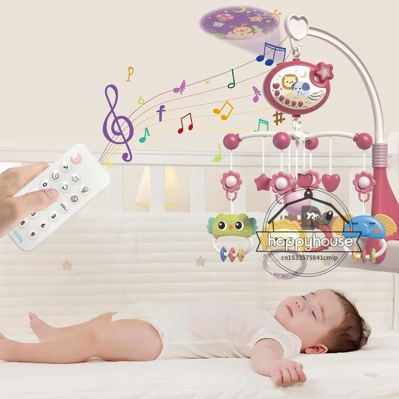 Musical Baby Crib Mobile with Lights Music Projection for Infants Remote Control Crib Toys for Newborn Baby Mobile for Crib Toys