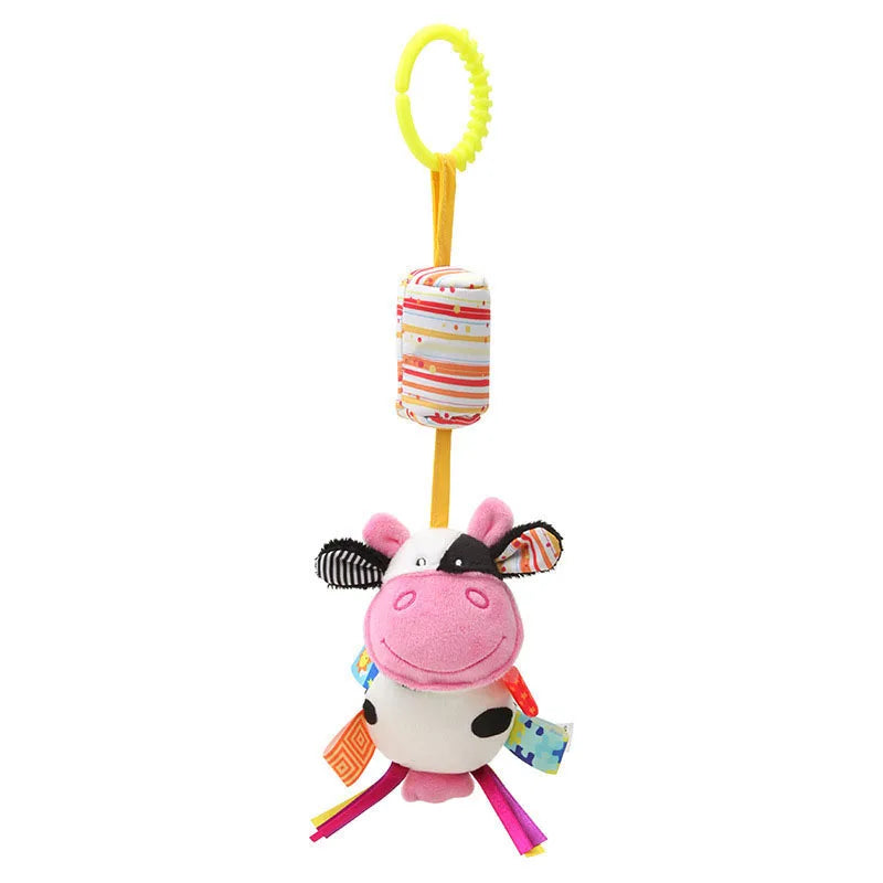 Baby Sensory Hanging Rattles Soft Learning Toy Plush Animals Stroller Infant Car Bed Crib with Teether for Bebe Babies Toddlers