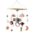 Baby Crib Mobile Wooden Bed Bell Rattle Toy Soft Felt Hot Air Balloon Wind Chime Pendant Newborn Comfort Bed Bell Toys Baby Gift