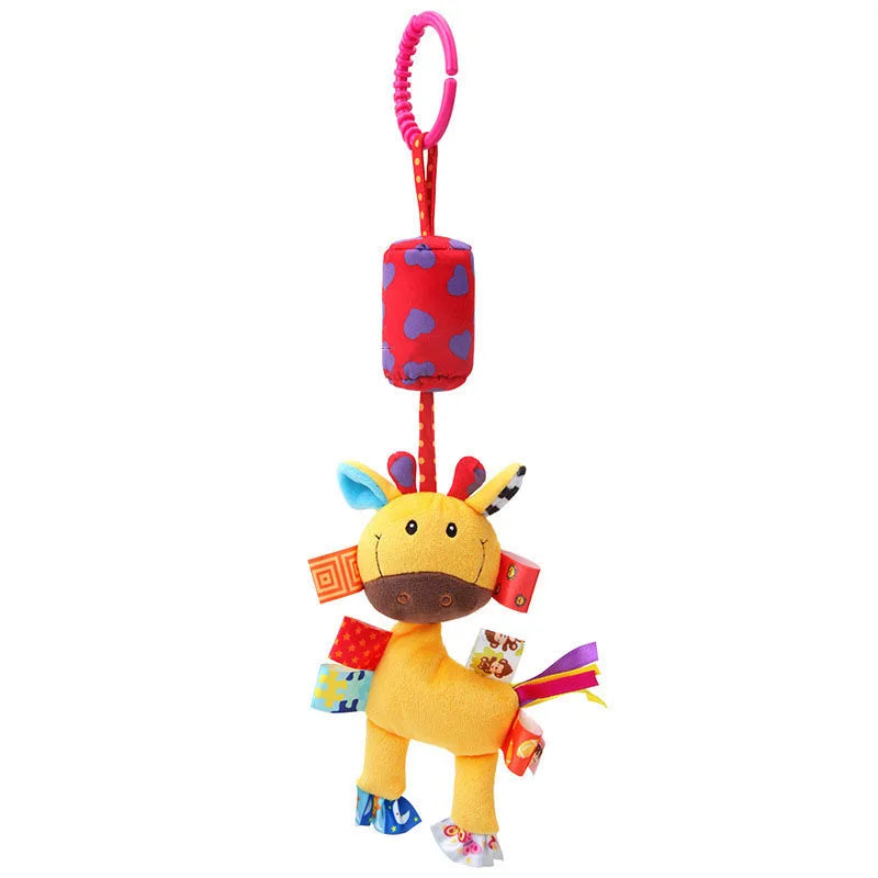 Baby Sensory Hanging Rattles Soft Learning Toy Plush Animals Stroller Infant Car Bed Crib with Teether for Bebe Babies Toddlers